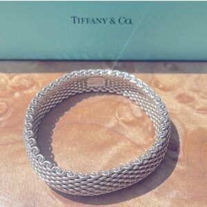 Authentic Tiffany & Co. Somerset mesh bracelet.